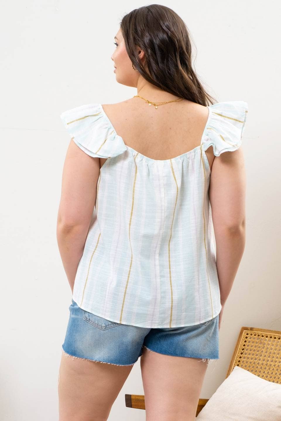 PLUS STRIPED TOP: MINT MULTI