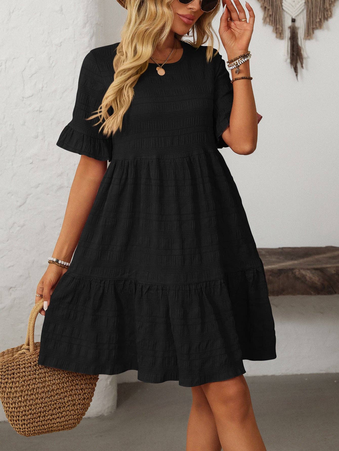 Ruffle Sleeve Dress